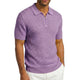 Lavender Textured Knit Zip Polo Shirt by Stacy Adams