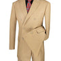 Symphony Collection: Camel 2 Piece Pinstripe Double Breasted Regular Fit Suit