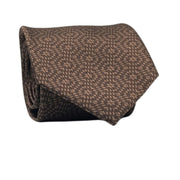 Men's Geometric Pattern Necktie - Espresso