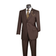 2-Piece Regular Fit Suit with Adjustable Waist Pants - Brown