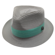 Mint Poly Braid Fedora Hat with 2 Inch Brim