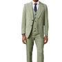 Classifyer Collection: 3 Piece Men's Windowpane Hybrid Fit Suit In Green