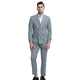 2-Piece Skinny Fit Double Breasted Pin Stripe Suit - Grey by Tazzio