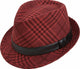 Beehive Collection: Cranberry Argyle Snap Stingy Brim Fedora Hat