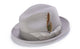 FeatherGleam Collection: Montique Grey Fedora with Feather and Mesh Band