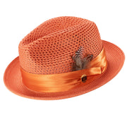 Men's Salmon Mesh Fedora Hat - Montique Pinch Crown Fedora -H-34