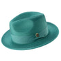 Aurorify Collection: Emerald Braided Wide Brim Pinch Fedora Matching Grosgrain Ribbon Hat