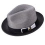 Rubique Collection: Montique Men's Braided Two Tone Stingy Brim Pinch Fedora Hat in Black