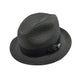 Spire Collection: Scala Black Poly Braid Fedora with Rhinestone Accent