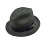 Spire Collection: Scala Black Poly Braid Fedora with Rhinestone Accent