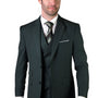 Qualitique Collection: Hunter Green 3PC Modern Fit Suit with Double Breasted Vest