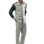 Variegated Collection: Montique 2-Piece Checkered Walking Suit In Hunter Green