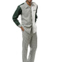 Variegated Collection: Montique 2-Piece Checkered Walking Suit In Hunter Green