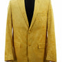 Sirius Collection: Yellow Polyester Velvet Paisley Pattern Regular Fit Blazer