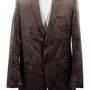 Sirius Collection: Brown Polyester Velvet Paisley Pattern Regular Fit Blazer