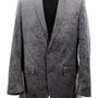 Sirius Collection: Grey Polyester Velvet Paisley Pattern Regular Fit Blazer