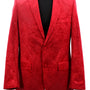 Sirius Collection: Red Polyester Velvet Paisley Pattern Regular Fit Blazer