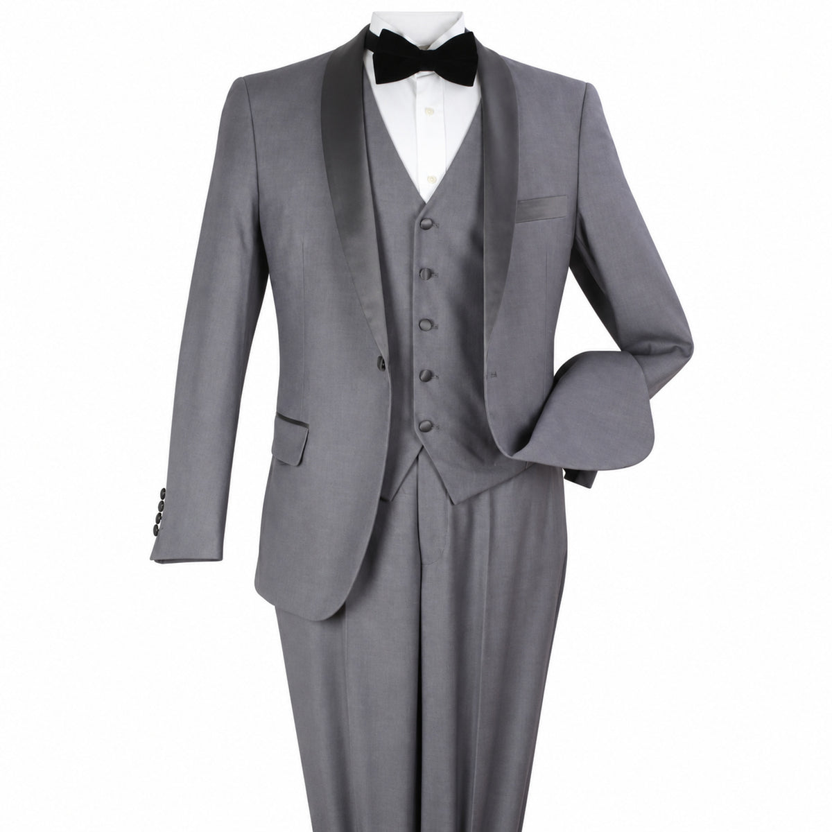 Gray 3-Piece Shawl-Lapel Modern Fit Tuxedo - product view