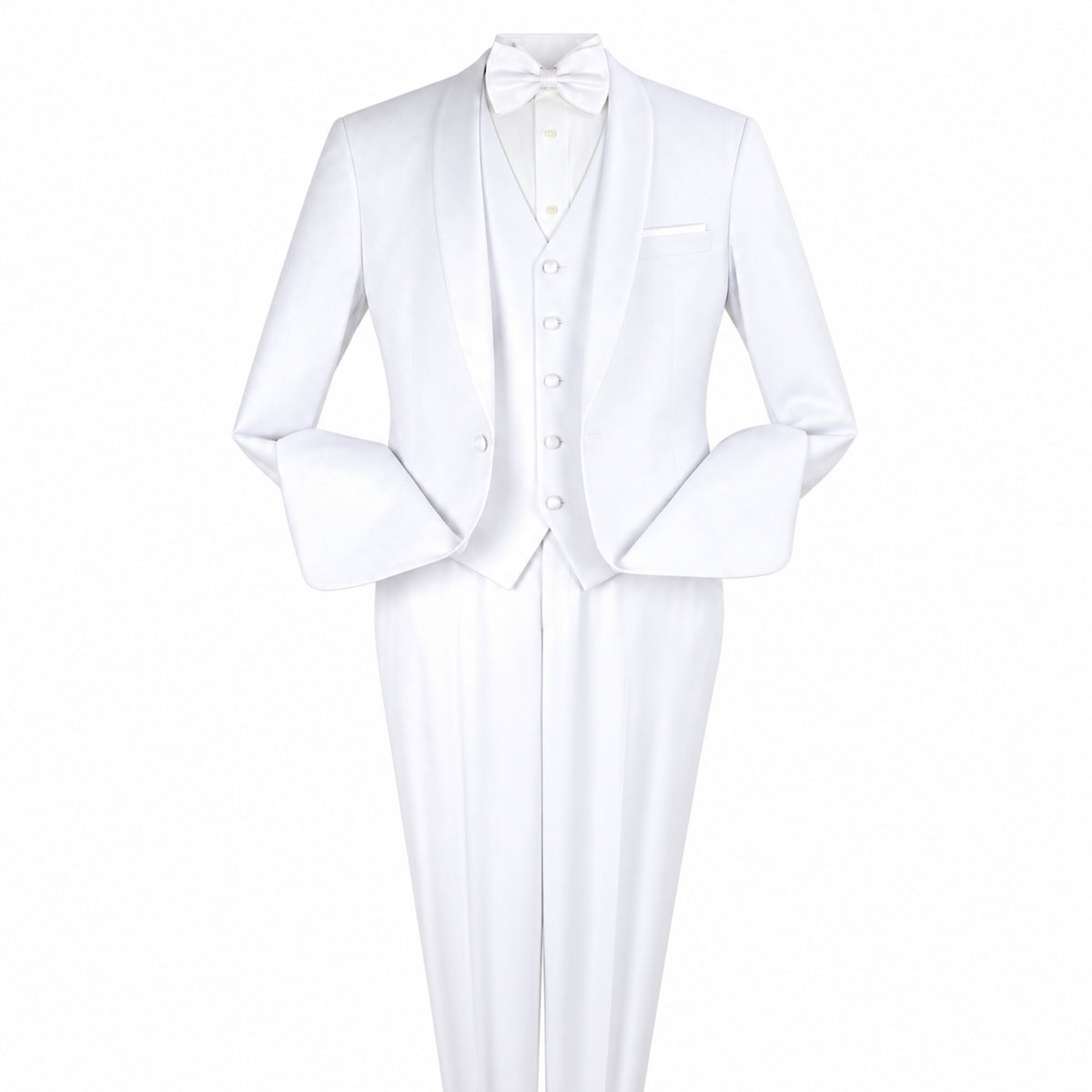 White 3-Piece Shawl-Lapel Modern Fit Tuxedo - product view
