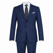 French Blue 2 Piece Modern Fit Suit Notch Lapel Flat Front Pants