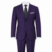 Purple 2 Piece Modern Fit Suit Notch Lapel Flat Front Pants