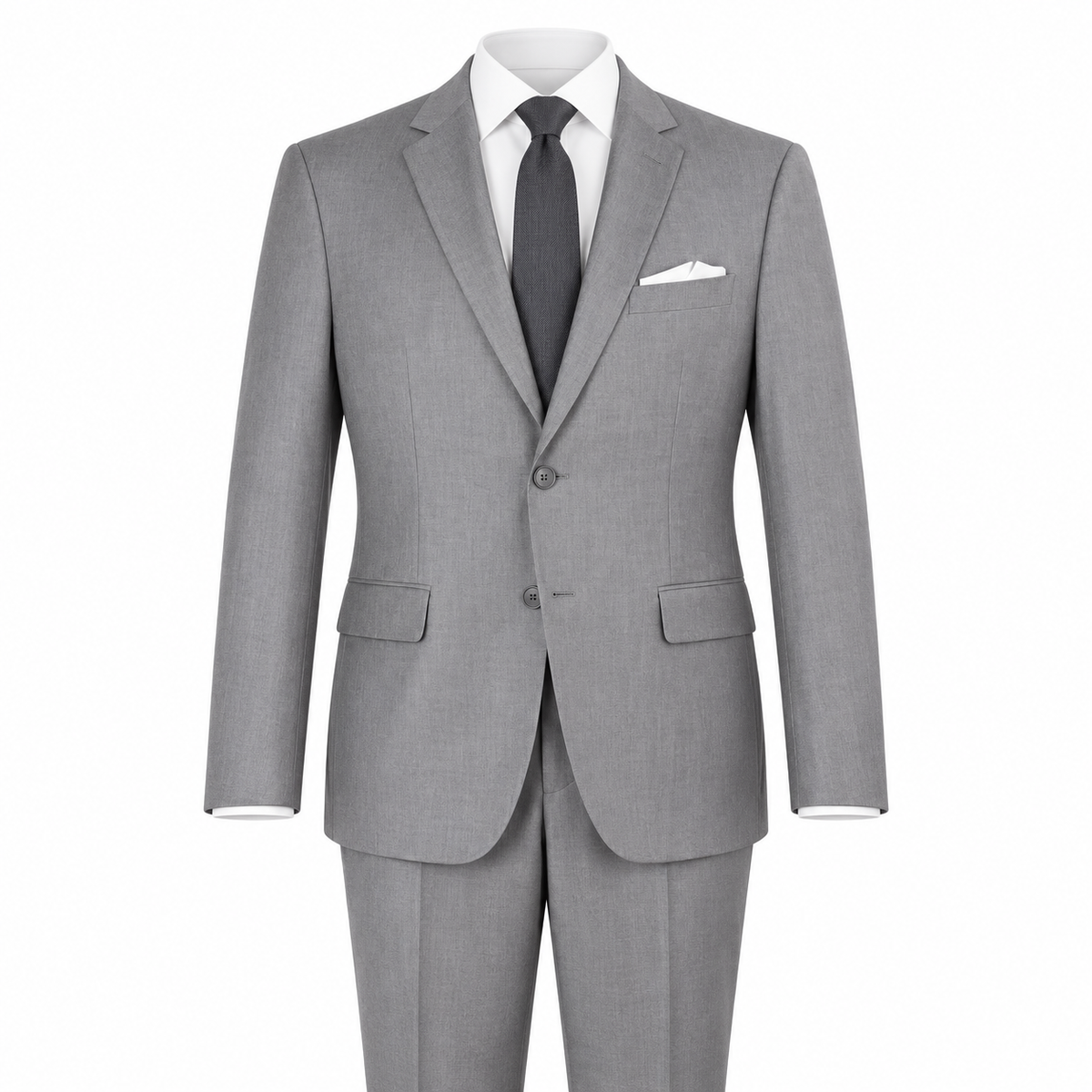 Grey 2 Piece Modern Fit Suit Notch Lapel Flat Front Pants - product view