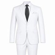 White 2 Piece Modern Fit Suit Notch Lapel Flat Front Pants