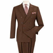 Brown 2-Piece Classic Double-Breasted Suit