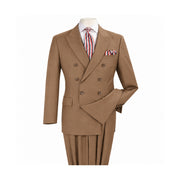 Tan 2-Piece Classic Double-Breasted Suit