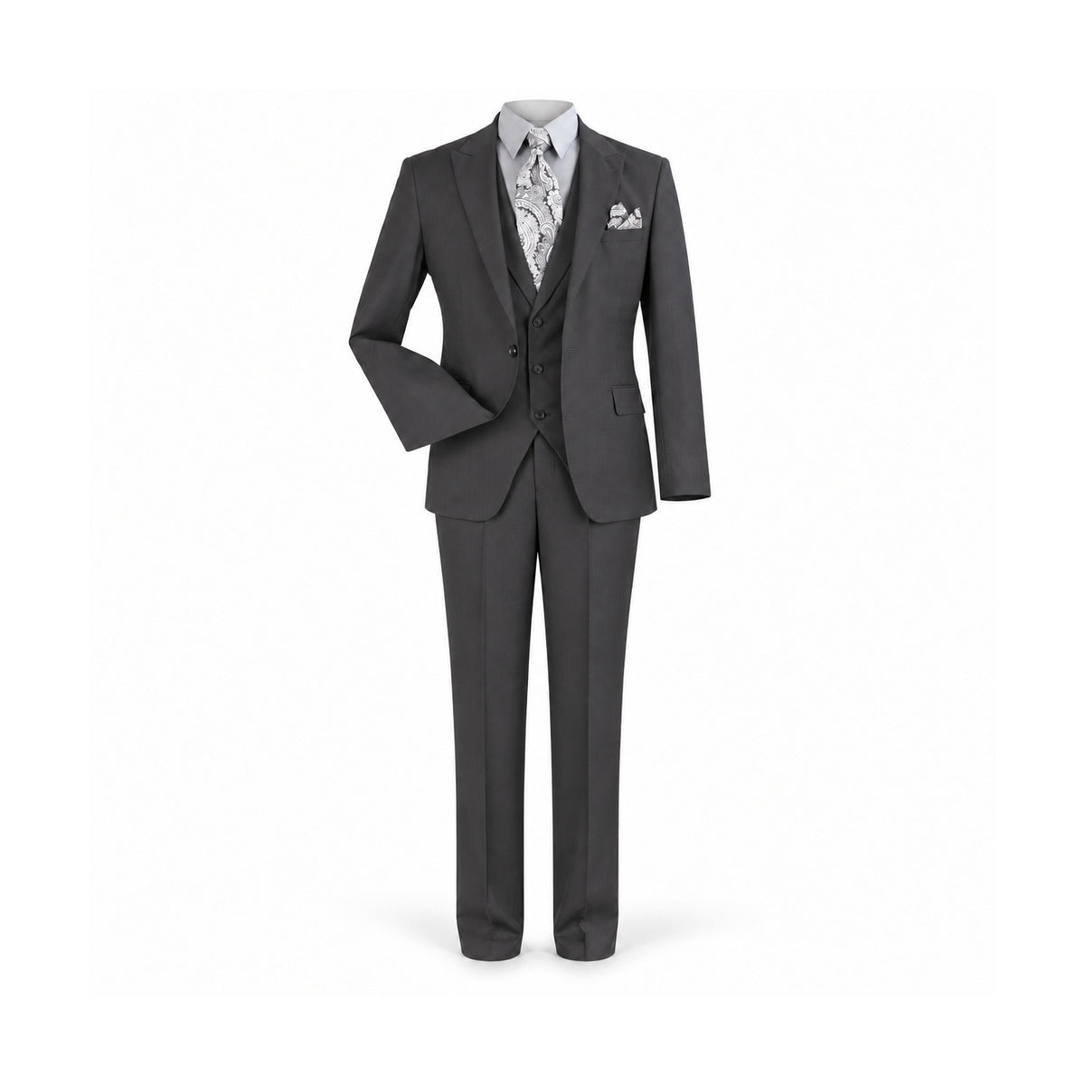 Charcoal 3-Piece Classic Fit Suit - front product view