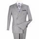 Light Gray 2-Piece Classic Double-Breasted Suit