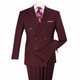 Burgundy 2-Piece Classic Double-Breasted Suit