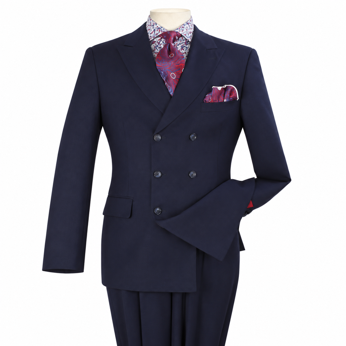 Navy 2-Piece Classic Double-Breasted Suit, product view