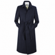 Navy Belted Wool Gabardine Duster Coat
