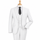 Pure White 3-Piece One-Button Slim Fit Suit