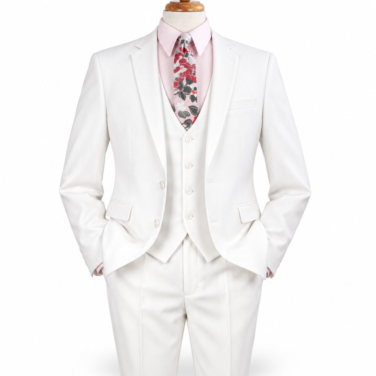 White 3-piece suit, product view