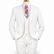White 3-Piece Slim Fit Suit