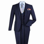 Navy 3-Piece One-Button Slim Fit Suit