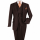 Brown 3-Piece 100% Wool Suit