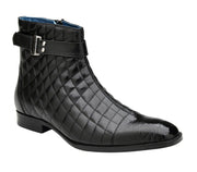 Belvedere Libero Black Quilted Italian Calf and Ostrich Leg Leather Boots