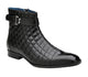 Belvedere Libero Black Quilted Italian Calf and Ostrich Leg Leather Boots