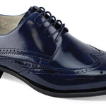 Bennu Collection: Gentlemen Classic Wingtip Lace Shoes in Navy