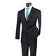 Men’s 2-Piece Solid Single-Breasted Modern Fit Suit - Black