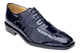 Belvedere Mare Navy Genuine Ostrich and Eel Lace-Up Dress Shoes