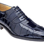 Belvedere Mare Navy Genuine Ostrich and Eel Lace-Up Dress Shoes