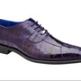 Belvedere Mare Purple Genuine Ostrich and Eel Lace-Up Dress Shoes