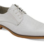 Luxe Allure: White Crocodile Inspired Leather Lace Dress Shoes