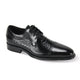 Timeless Footwear Essentials : Black Croco Print & Smooth Leather Moc Toe Lace-Up Shoes