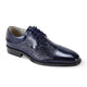 Timeless Footwear Essentials : Blue Croco Print & Smooth Leather Moc Toe Lace-Up Shoes
