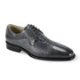 Timeless Footwear Essentials :  Grey Croco Print & Smooth Leather Moc Toe Lace-Up Shoes